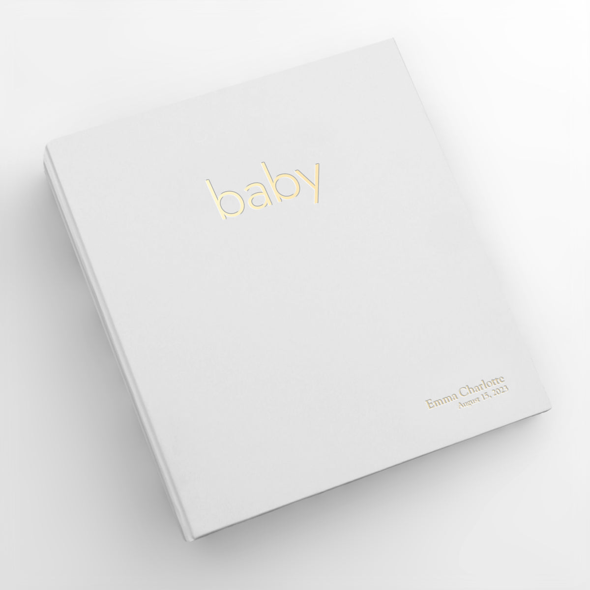Personalized Baby Memory Binder with White Vegan Leather Cover | Select Your Own Pages