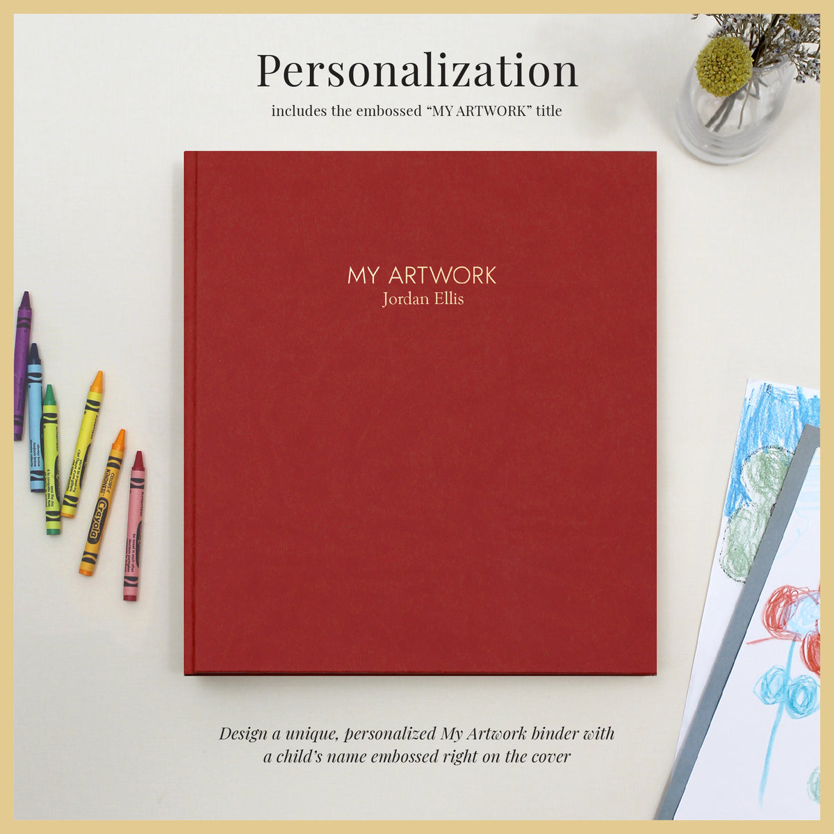 My Artwork Binder | Red Vegan Leather