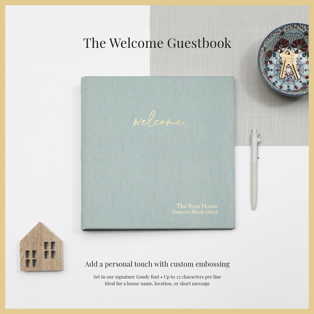 The Welcome Guestbook | Robin's Egg Blue Silk