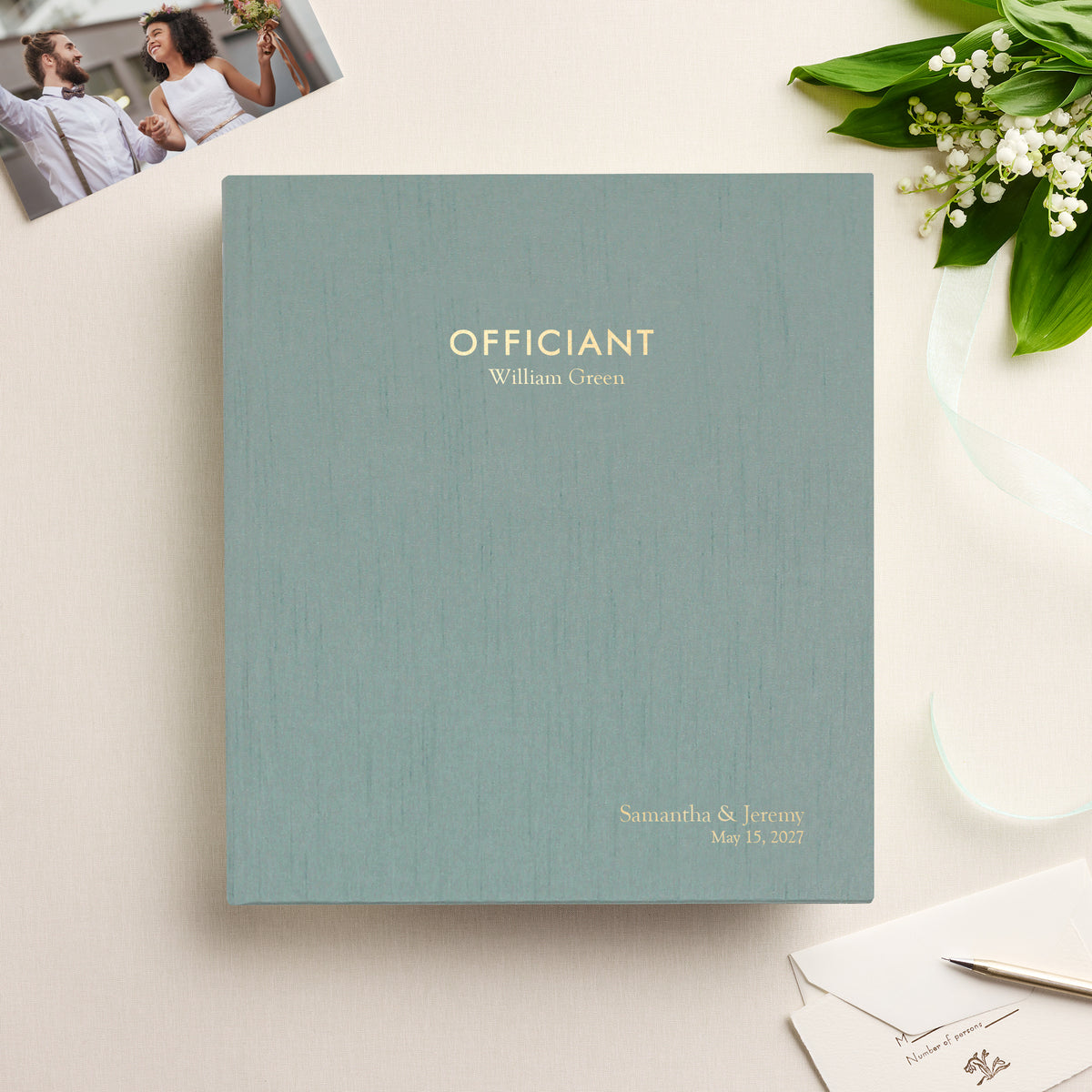 The Officiant Binder | Robin's Egg Blue Silk