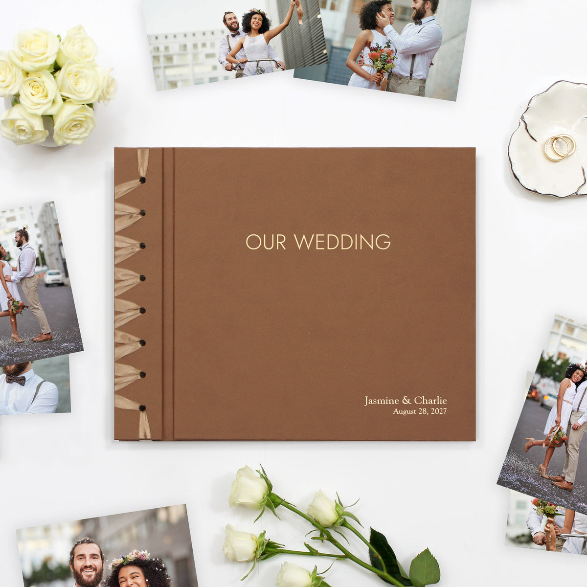 Wedding Album 9 x 12 | Light Brown Vegan Leather