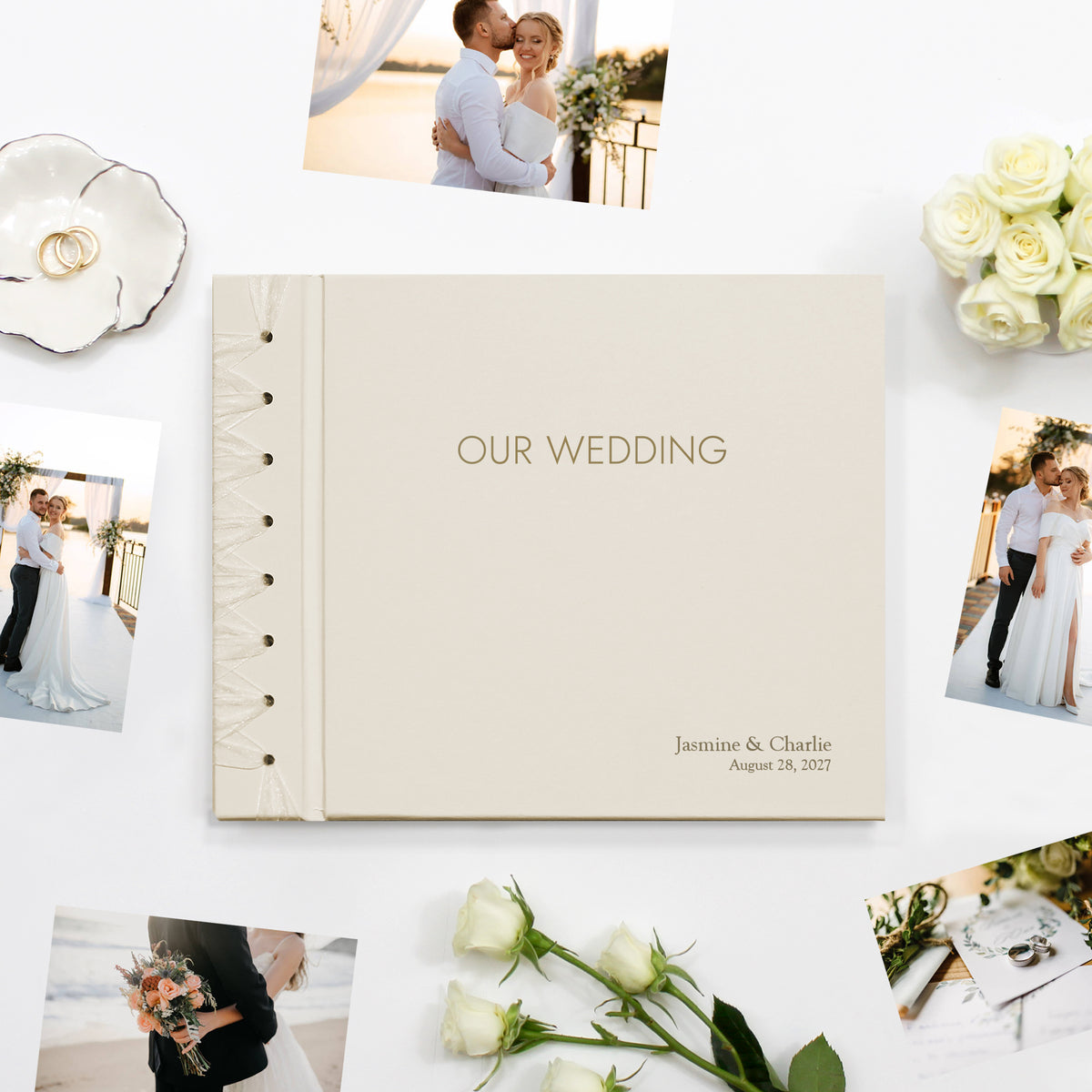 Wedding Album 9 x 12 | Pearl White Vegan Leather