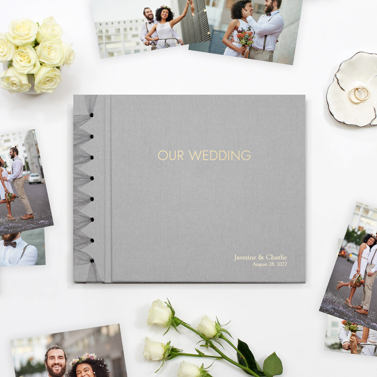 Wedding Album 9 x 12 | Silver Silk Cover