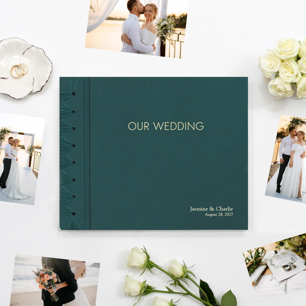 Wedding Album 9 x 12 | Teal Blue Cotton Cover