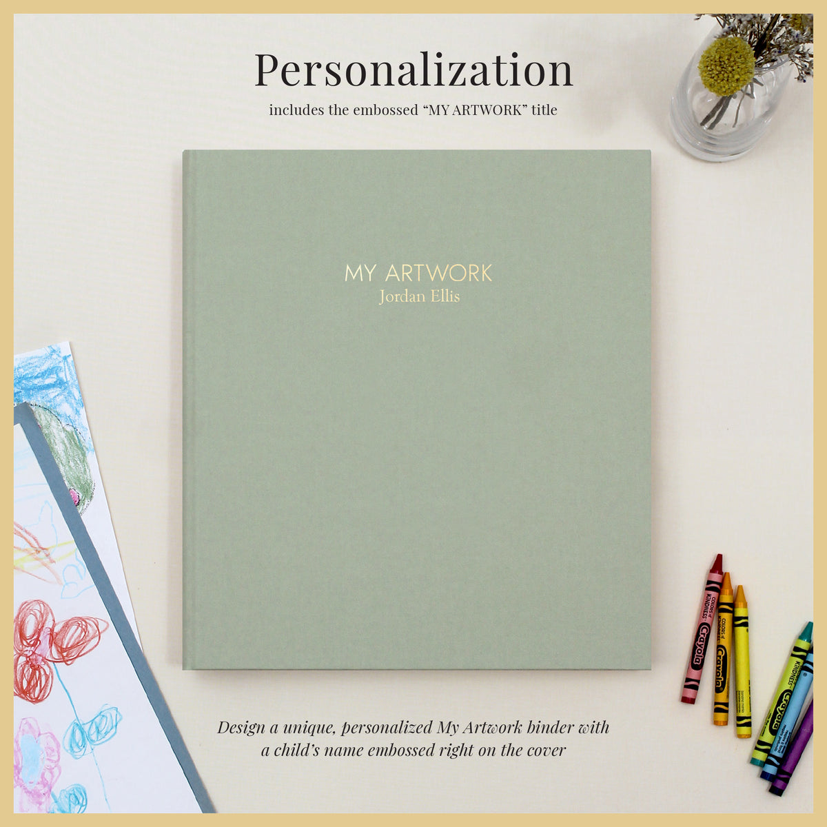 My Artwork Binder | Sage Green Cotton