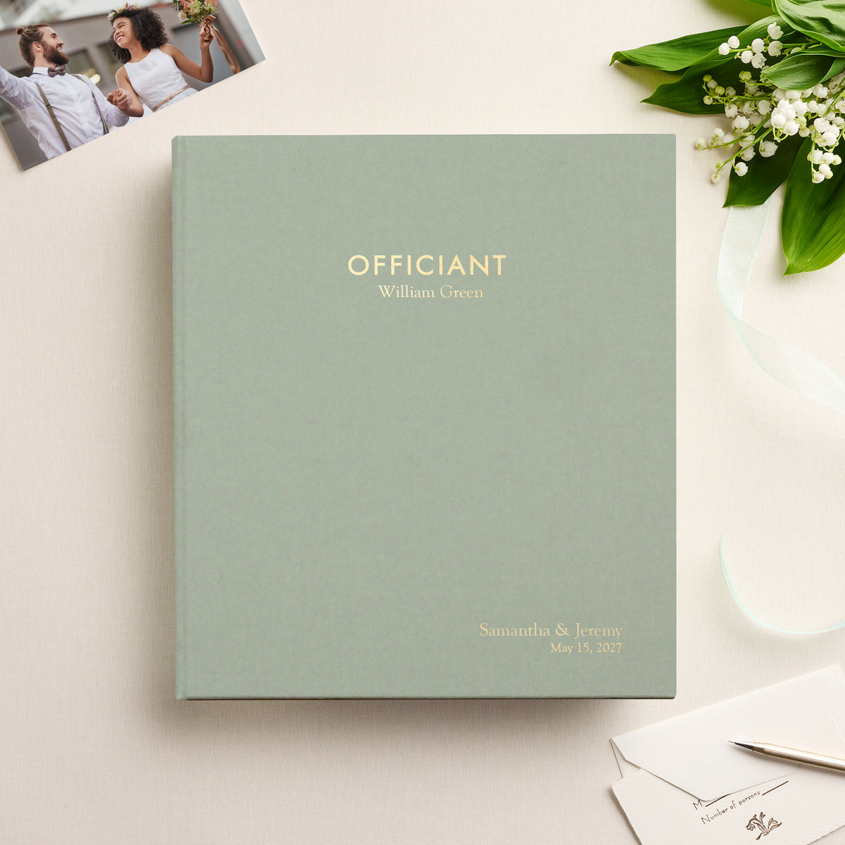 The Officiant Binder | Sage Green Cotton