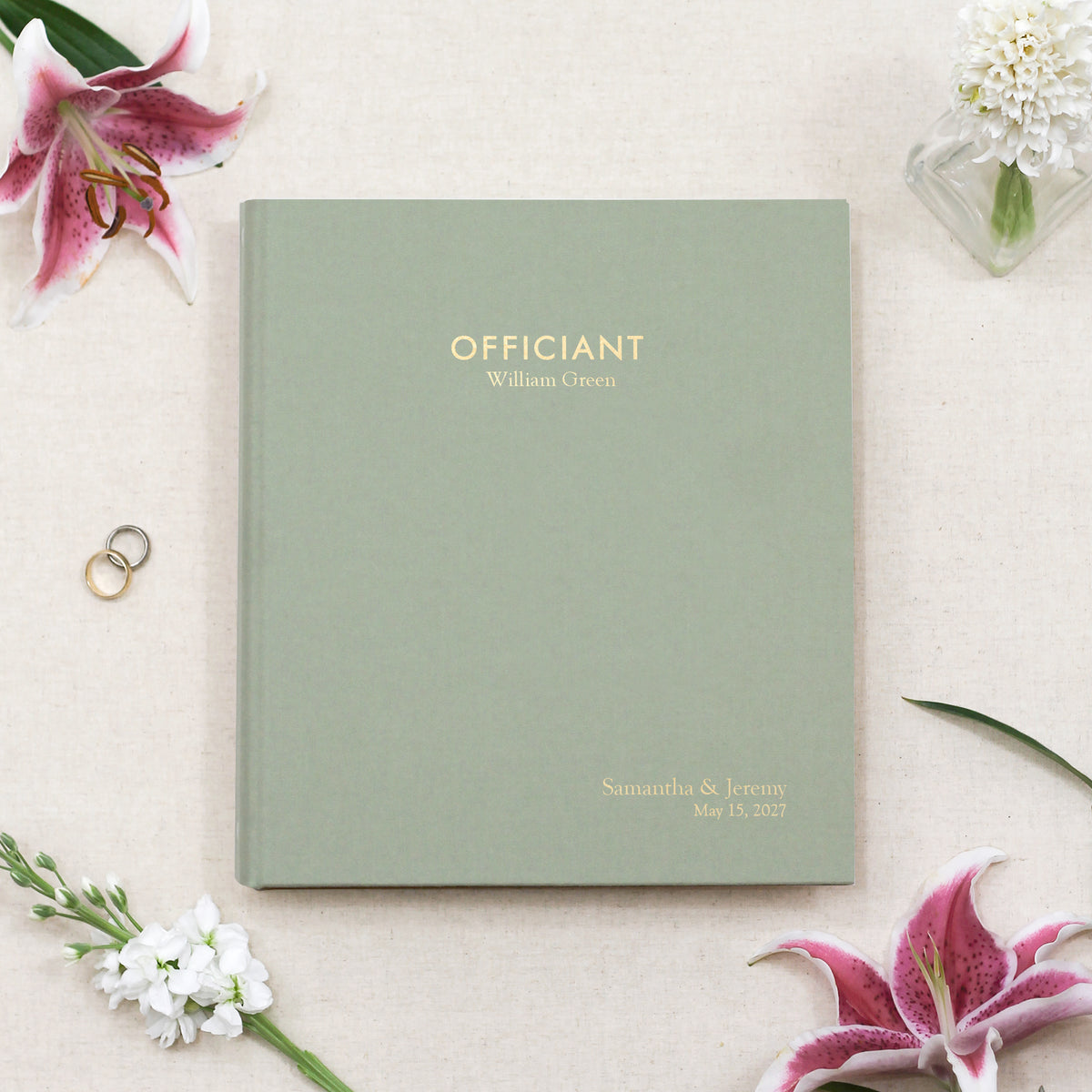 The Officiant Binder | Sage Green Cotton
