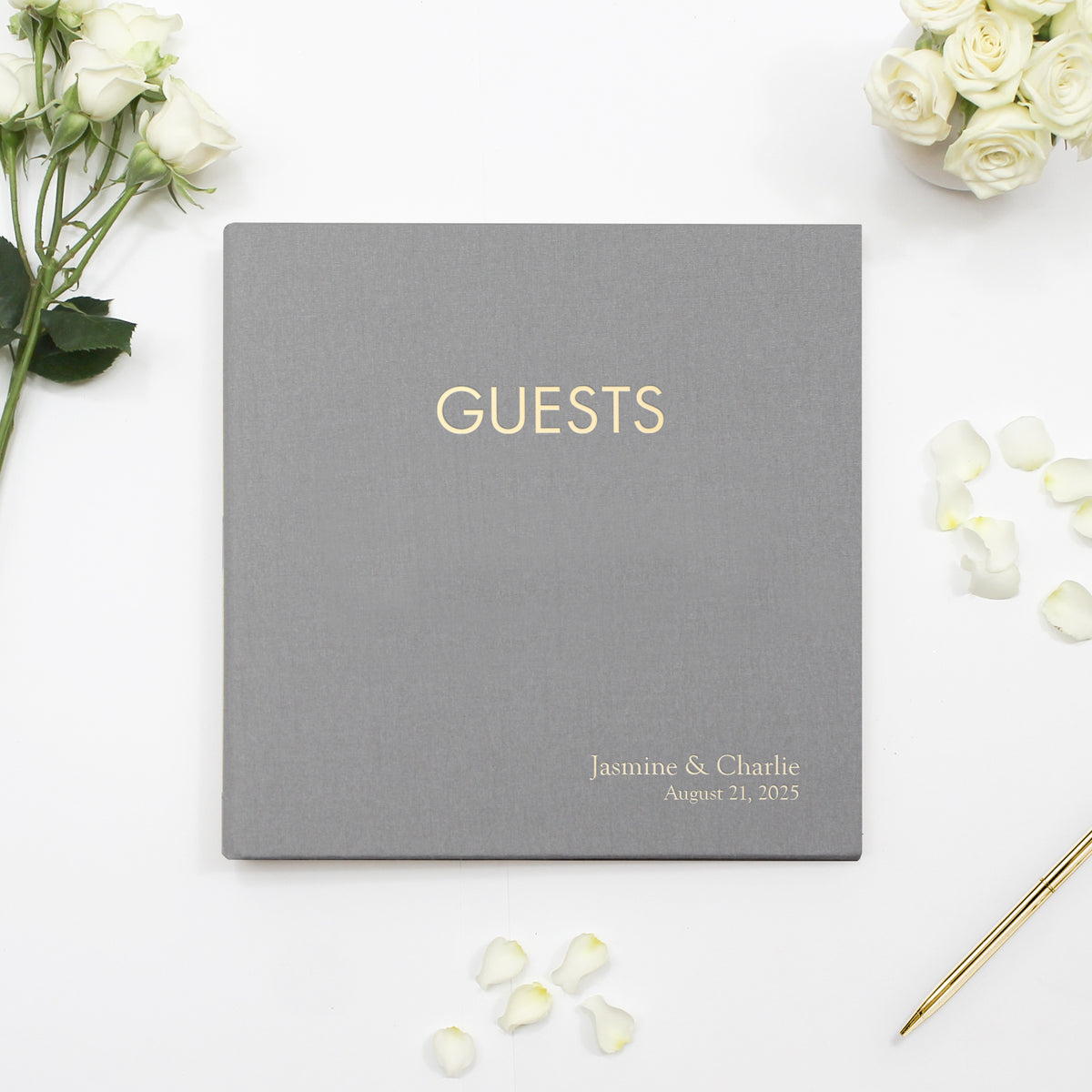 Event Guestbook | Cover: Silver Silk | Available Personalized