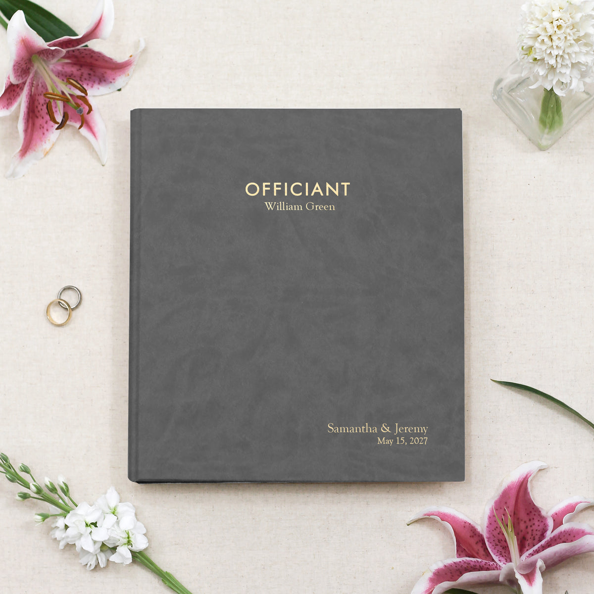 The Officiant Binder | Slate Gray Vegan Leather