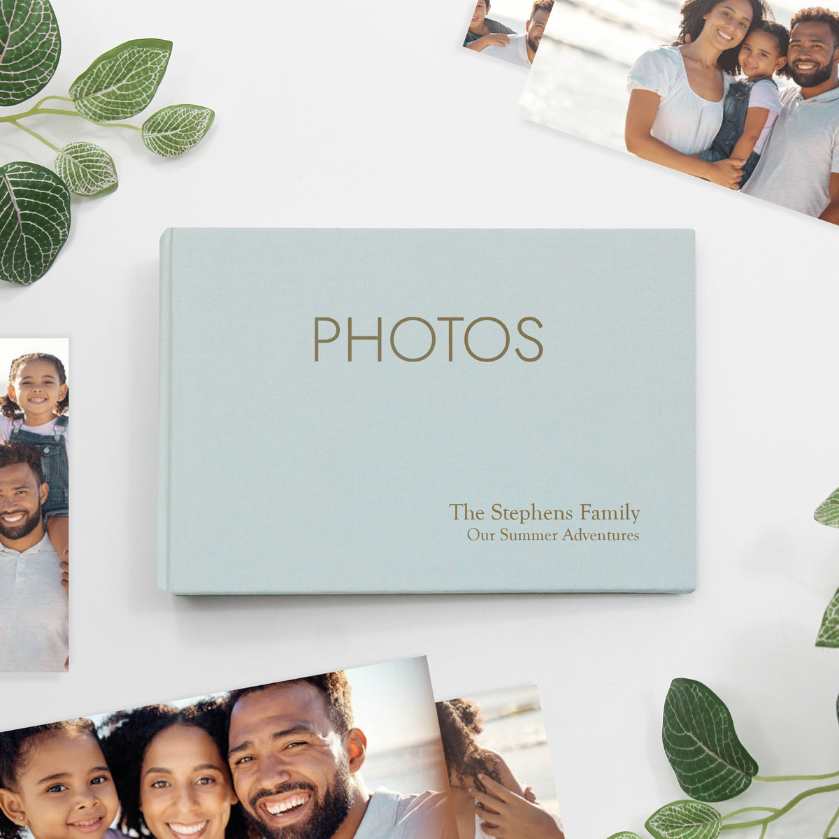 Small Photo Binder | for 4x6 Photos | with Light Blue Cotton Cover