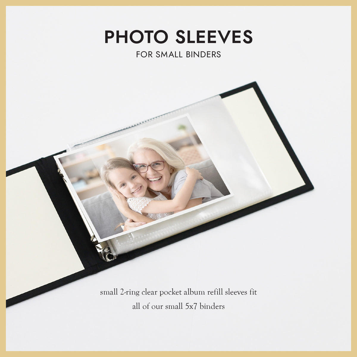 Small 2-Ring Clear Pocket Album Refill: 5x7