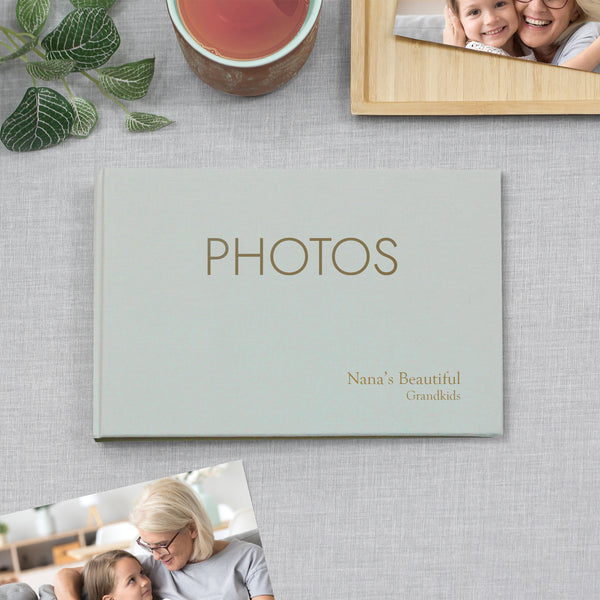Small Photo Binder | for 5x7 Photos | with Light Blue Cotton Cover ...