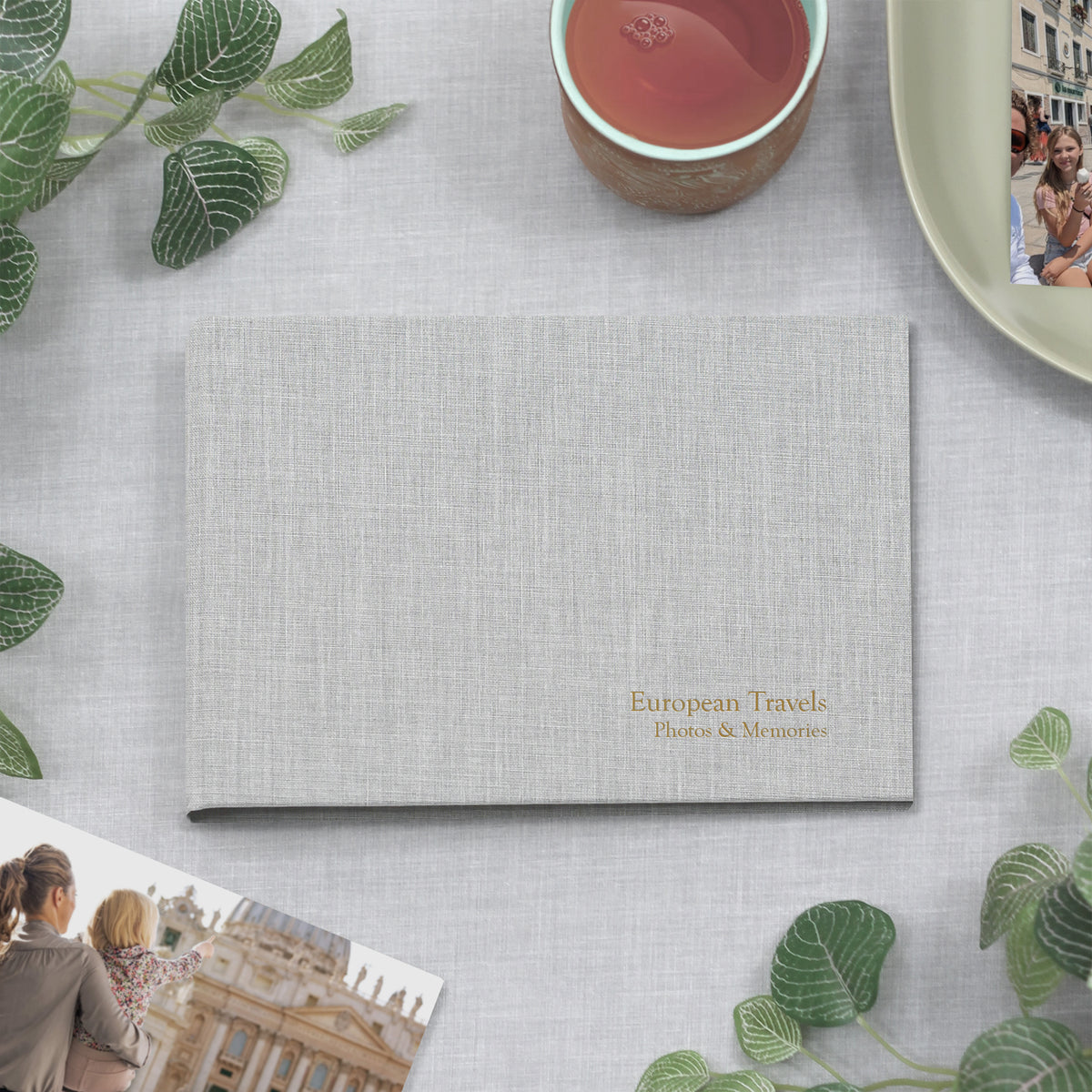 Small Photo Binder | for 5x7 Photos | with Dove Gray Linen