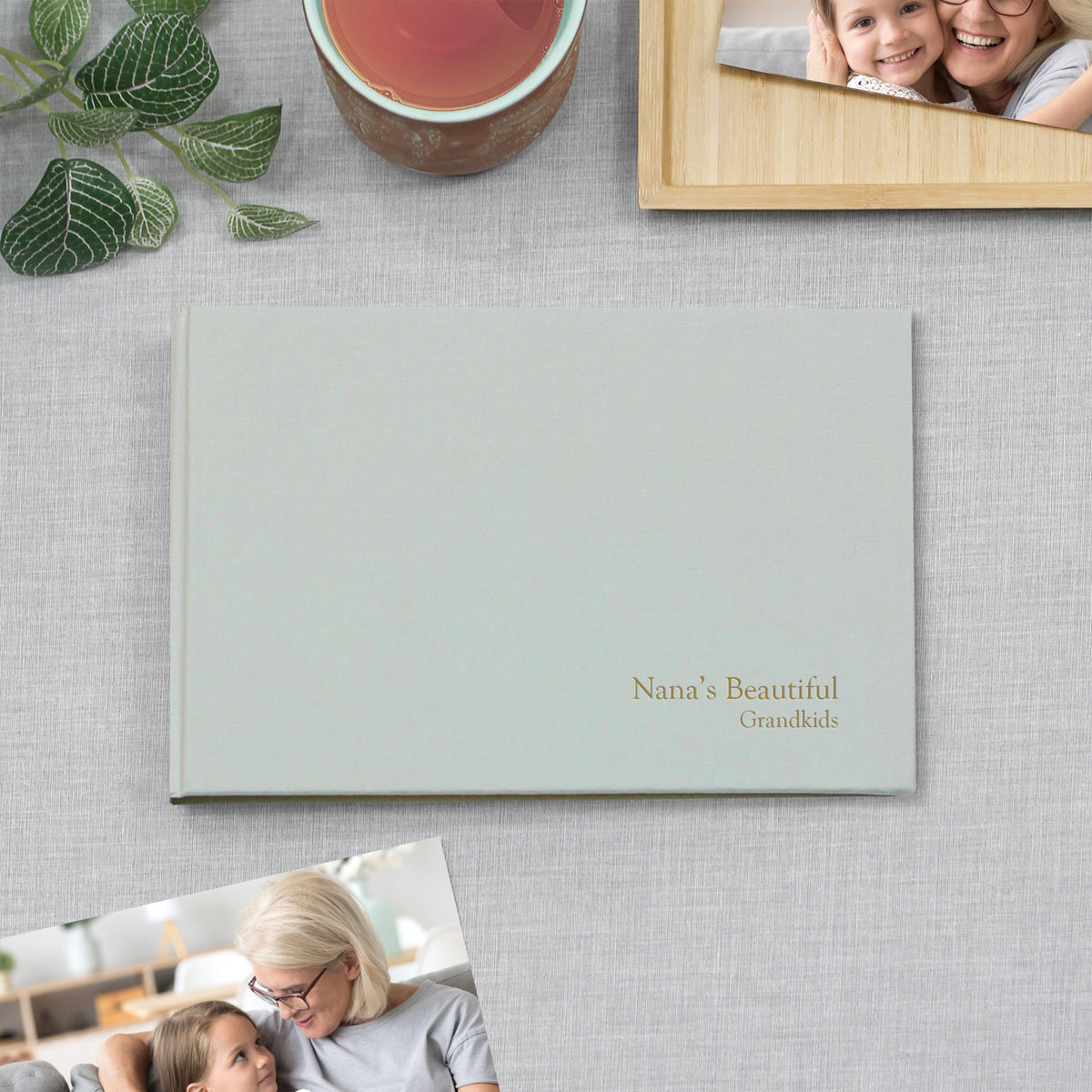 Small Photo Binder | for 5x7 Photos | with Pastel Blue Cotton Cover