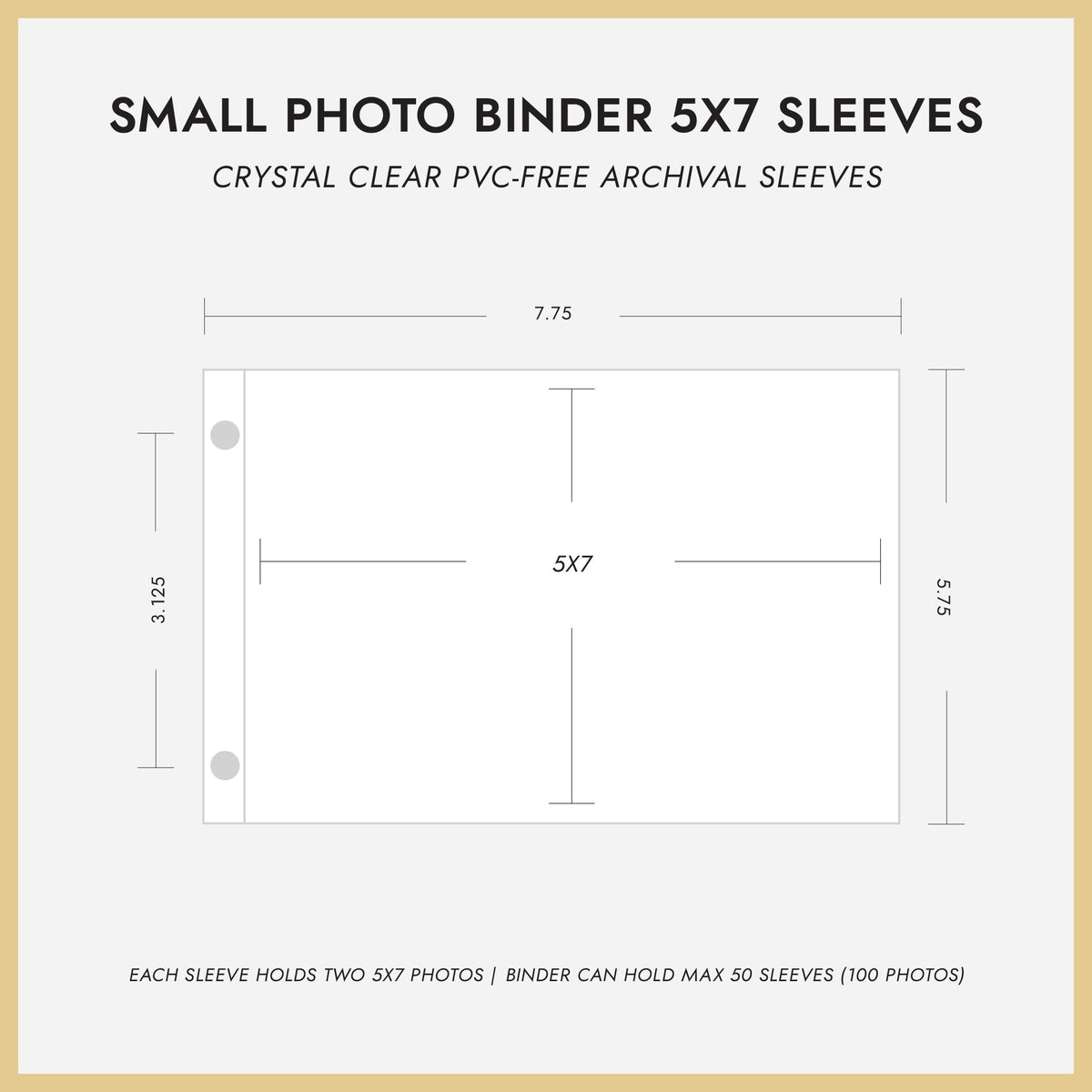 Small Photo Binder | for 5x7 Photos | with Slate Vegan Leather Cover