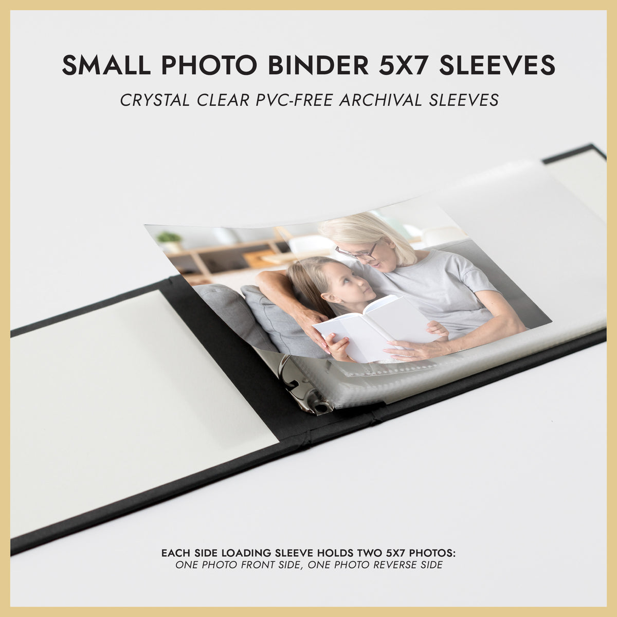Small Photo Binder | for 5x7 Photos | with Navy Blue Cotton