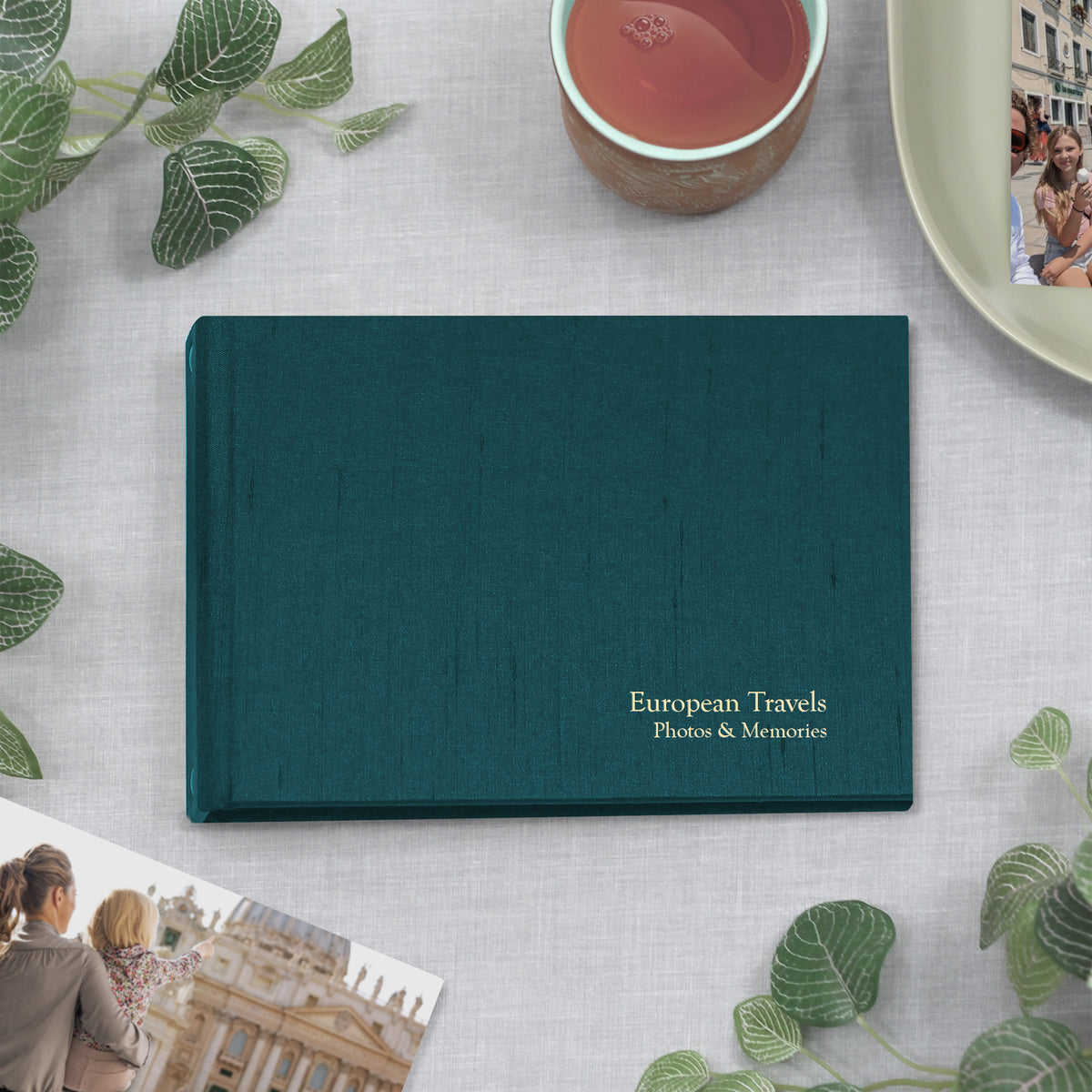 Small Photo Binder | for 5x7 Photos | with Teal Silk