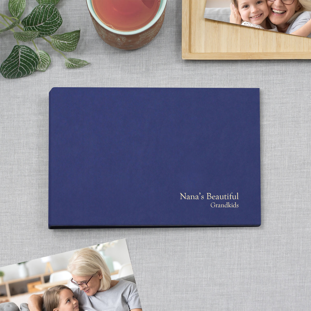 Small Photo Binder | for 5x7 Photos | with Indigo Vegan Leather Cover