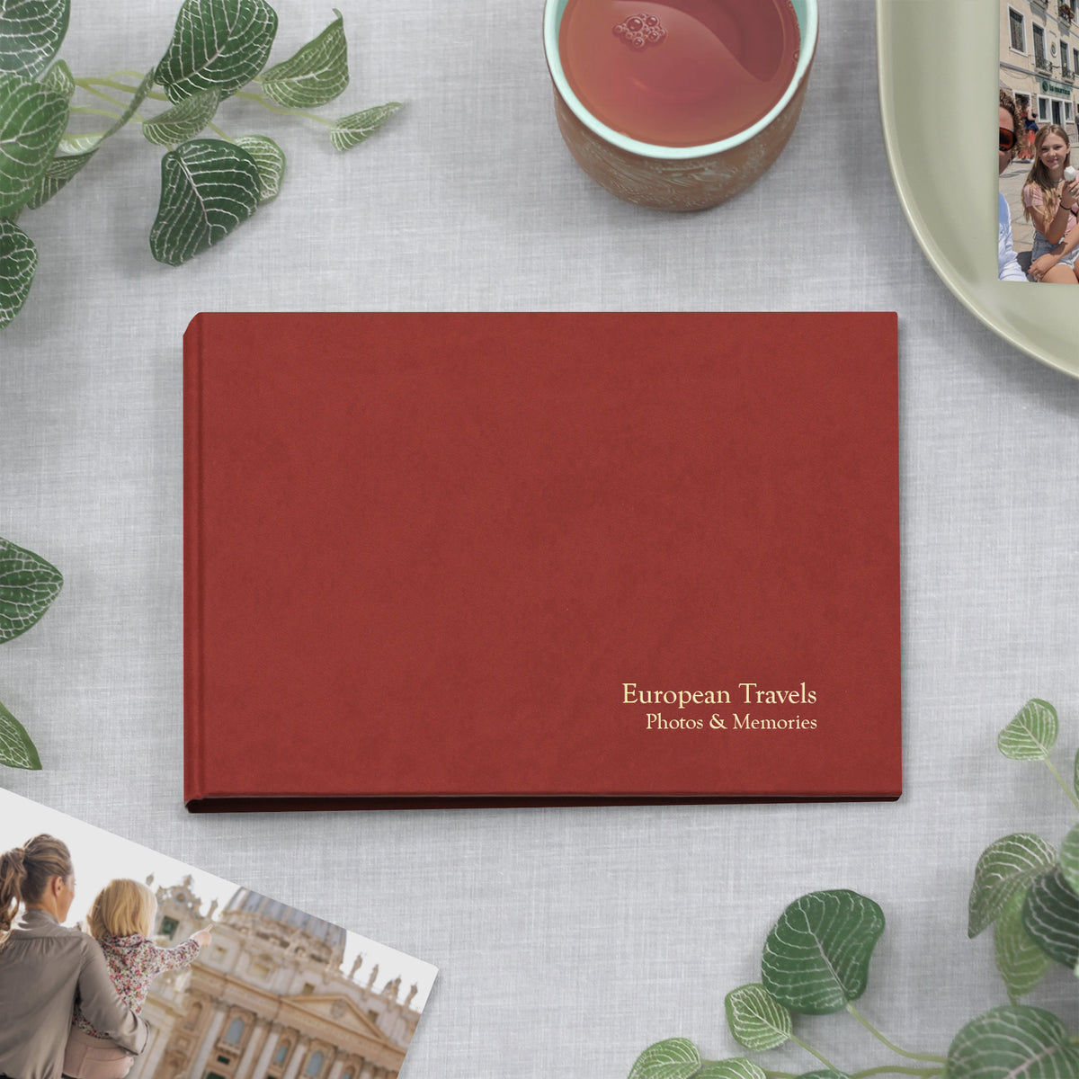 Small Photo Binder | for 5x7 Photos | with Red Vegan Leather Cover
