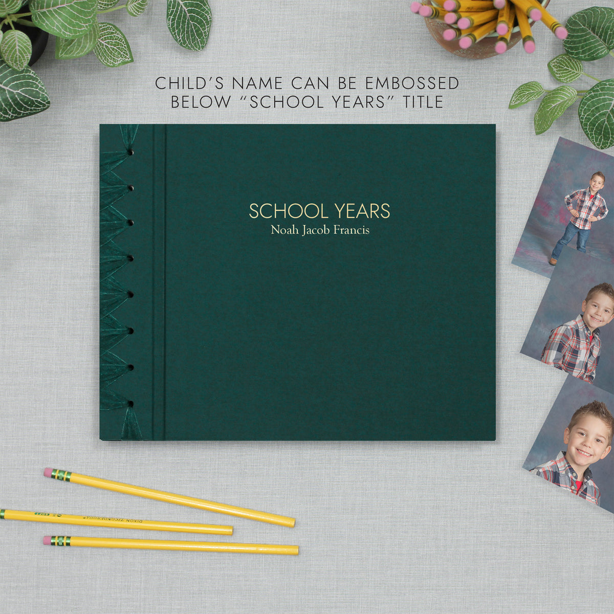 School Years Memory Album with Teal Cotton Cover