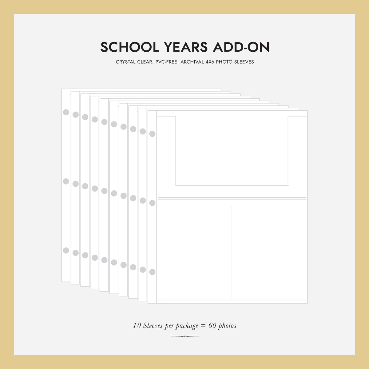 4x6 School Years Memory Binder Sleeves for 4x6 Photos Set Of 10