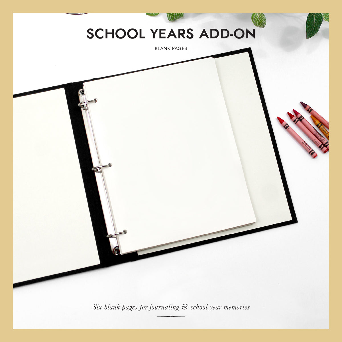 School Years Memory Binder Add-On Pages: 6 Blank Pages