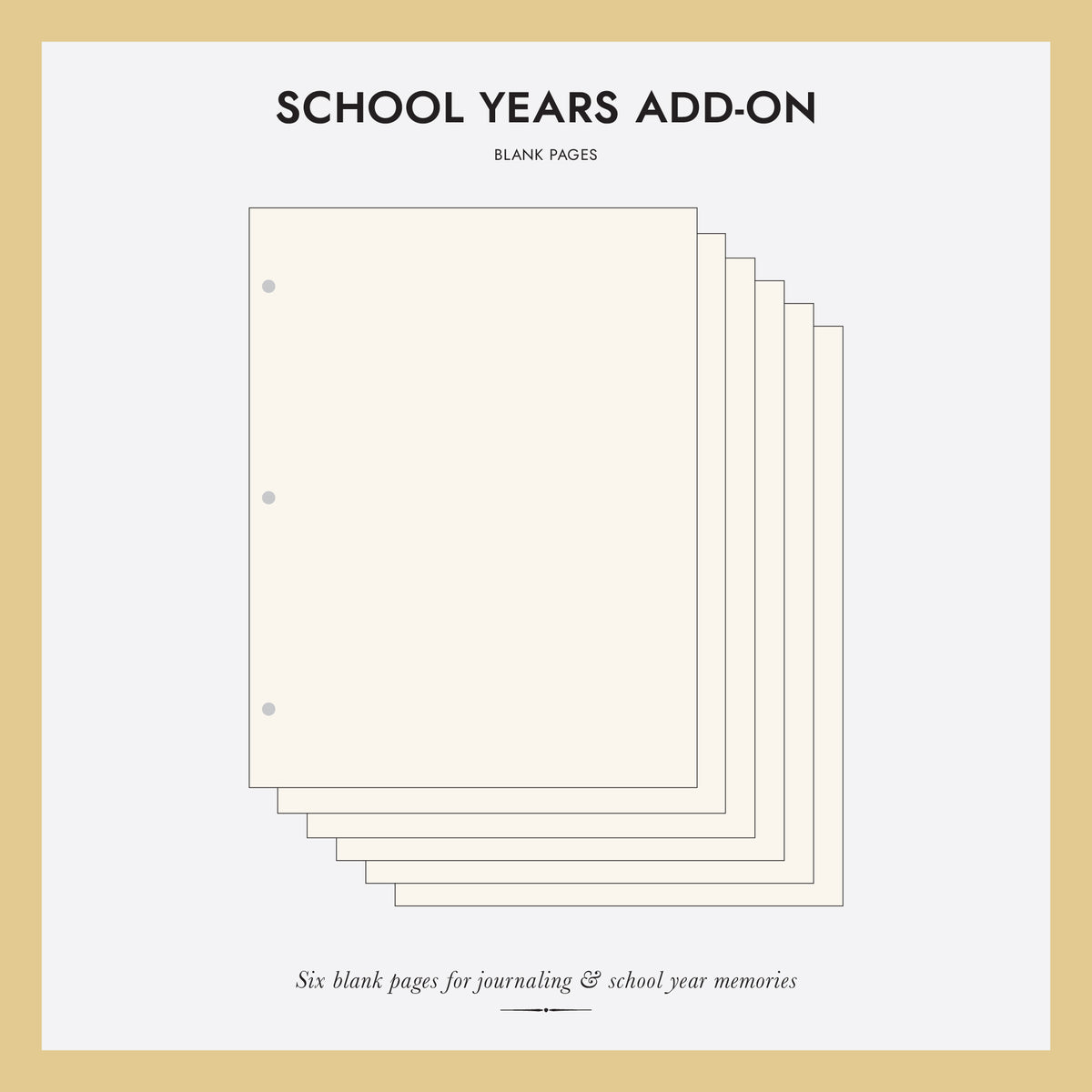 School Years Memory Binder Add-On Pages: 6 Blank Pages