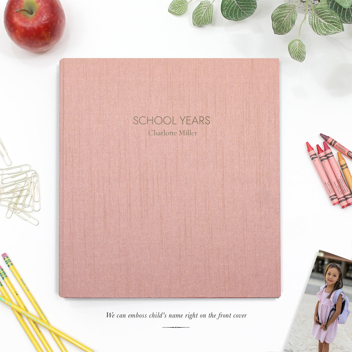 School Years Memory Binder with Pink Silk Cover