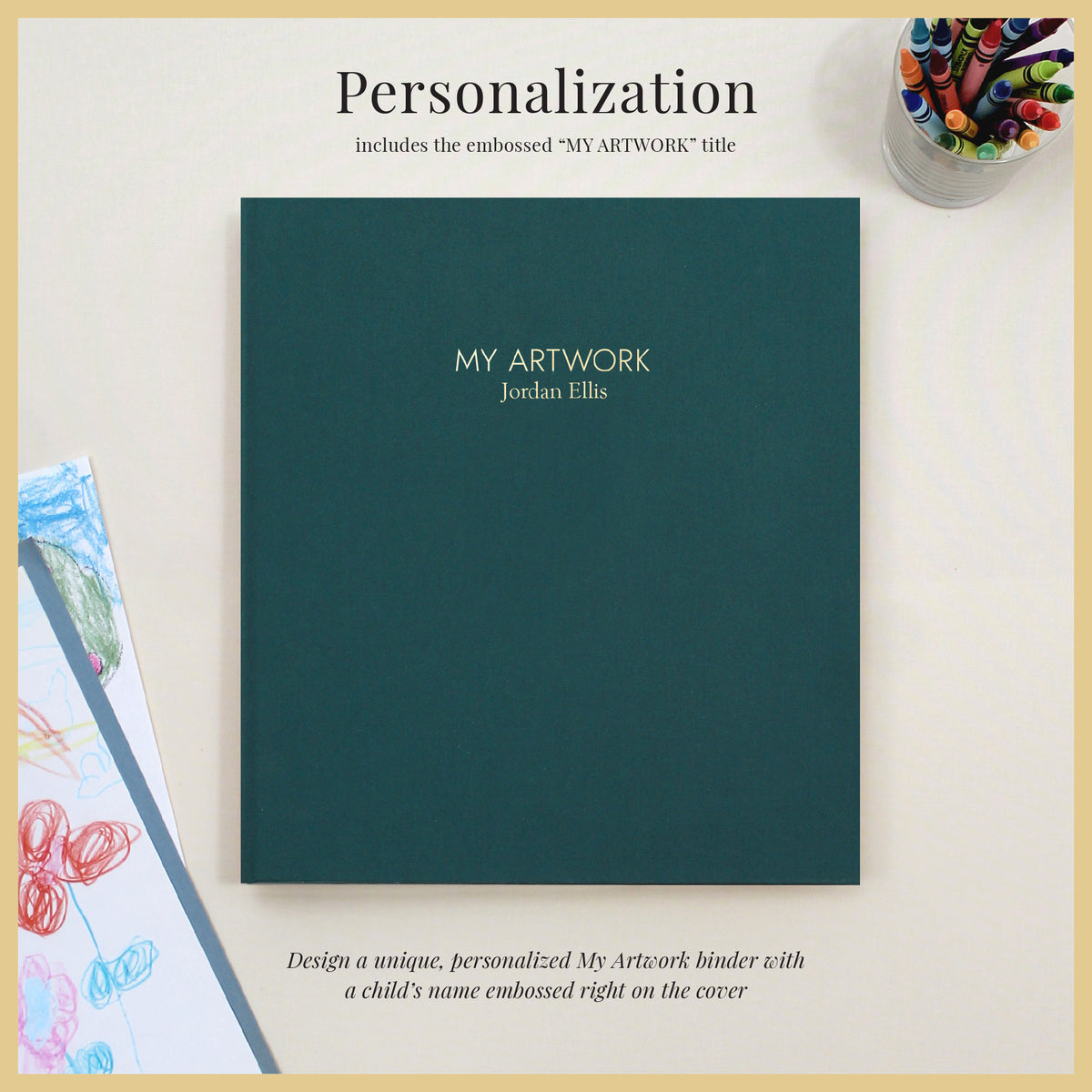 My Artwork Binder | Teal Blue Cotton