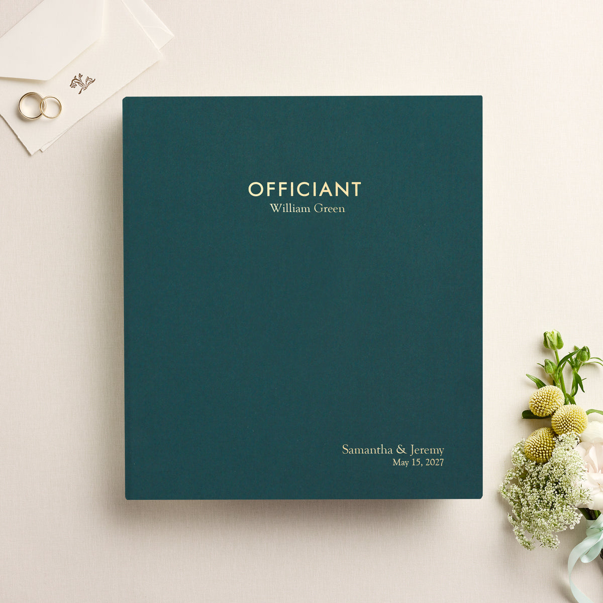 The Officiant Binder | Teal Blue Cotton