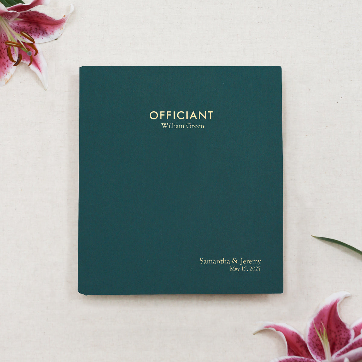 The Officiant Binder | Teal Blue Cotton
