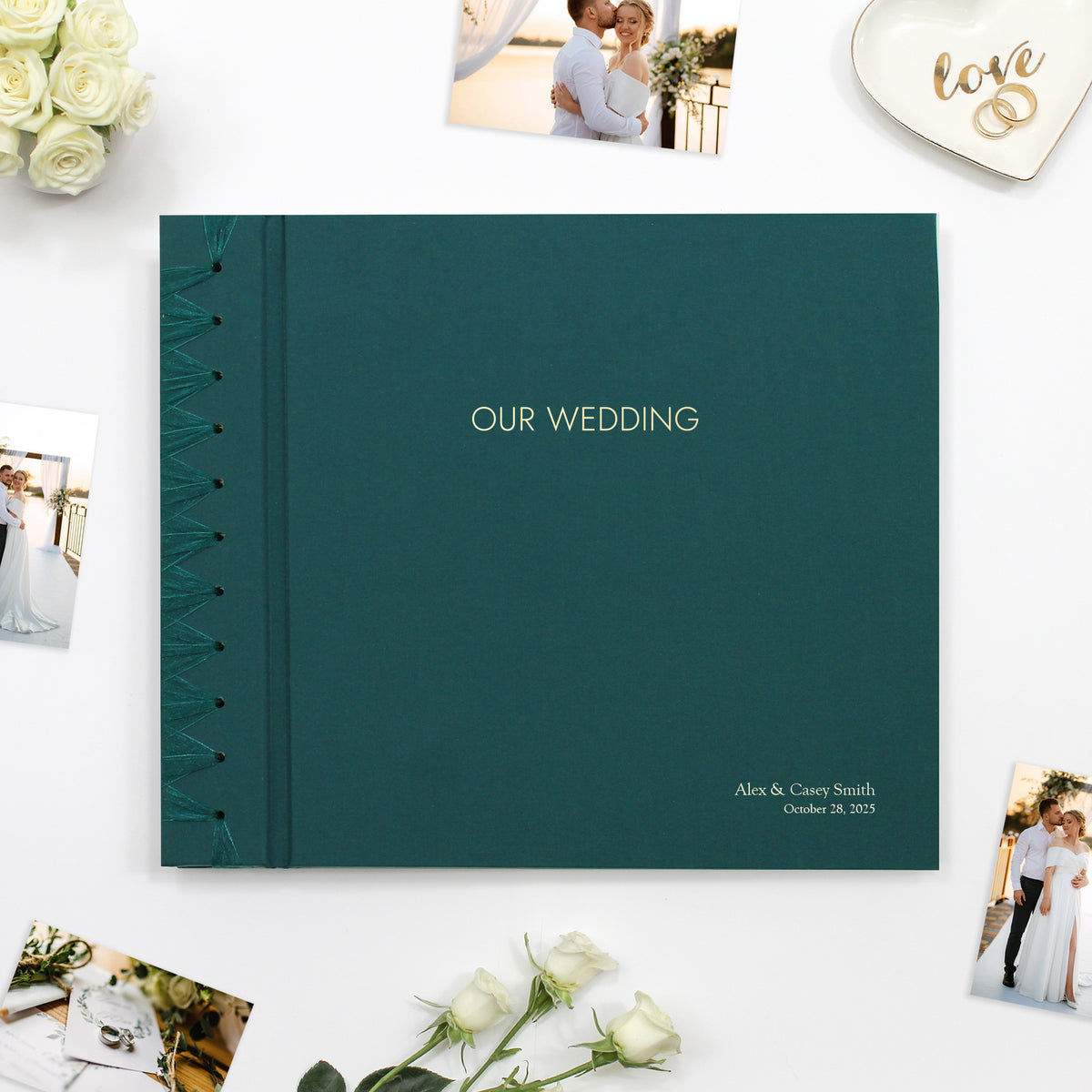 Wedding Album [12.5 x 14.75] Cover: Teal Blue Cotton | Available Personalized