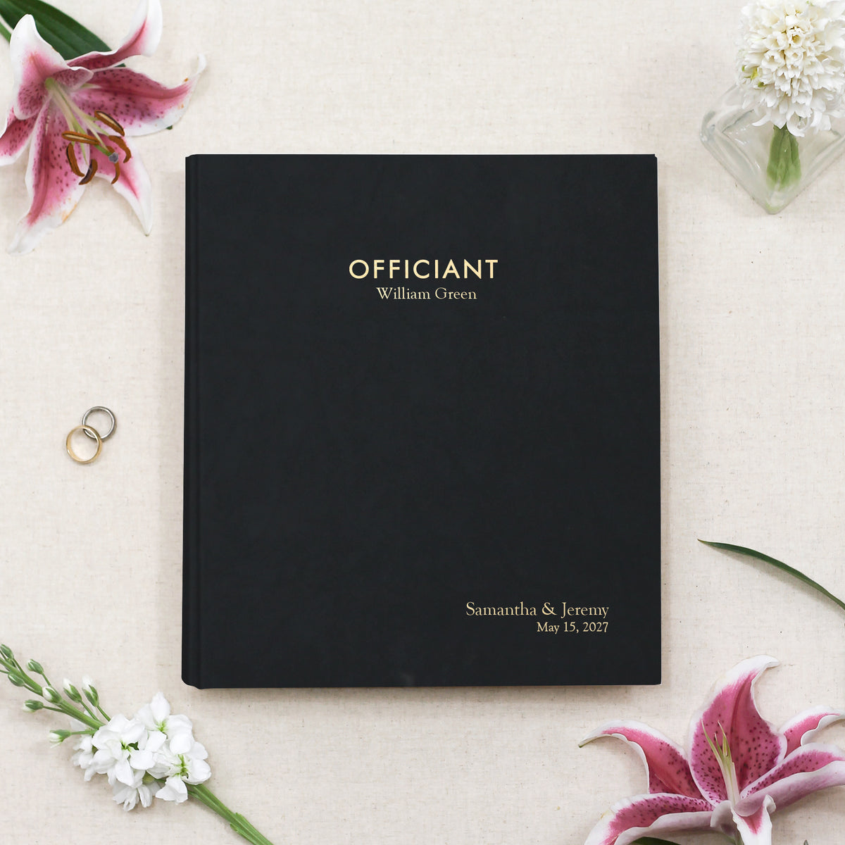 The Officiant Binder | Black Vegan Leather