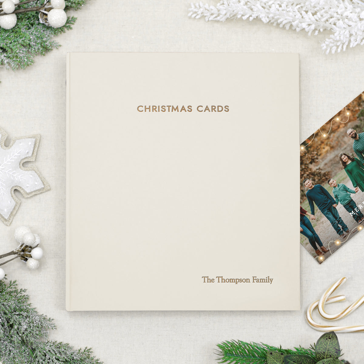 Christmas Card Album | Cover: Pearl Vegan Leather | Available Personalized