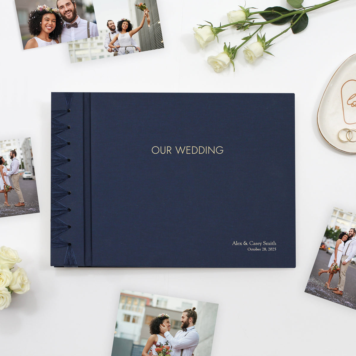 Wedding Album [10.5 x 14.75] Cover: Navy Blue Cotton | Available Personalized