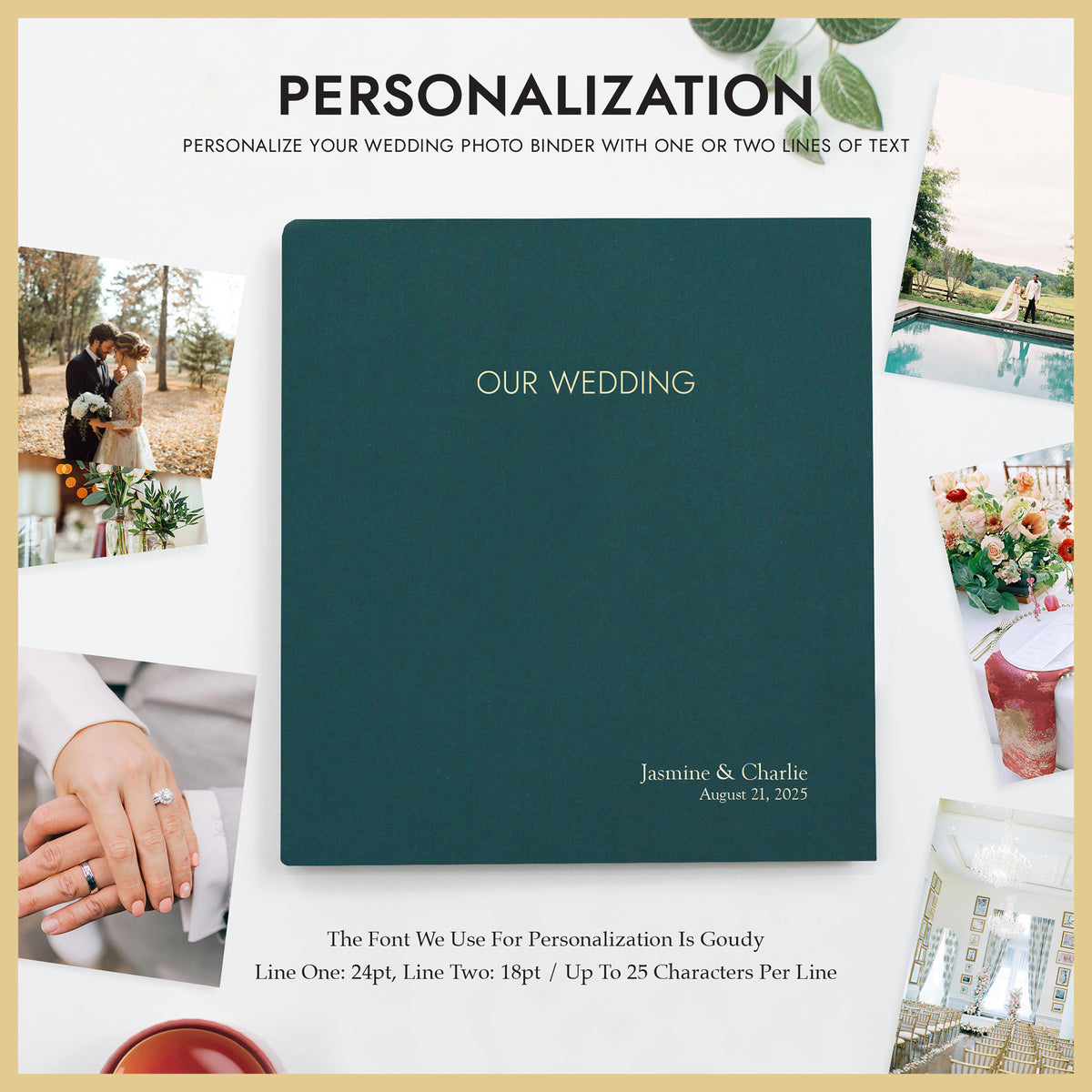 Wedding Photo Binder | Cover: Teal Cotton | Available Personalized