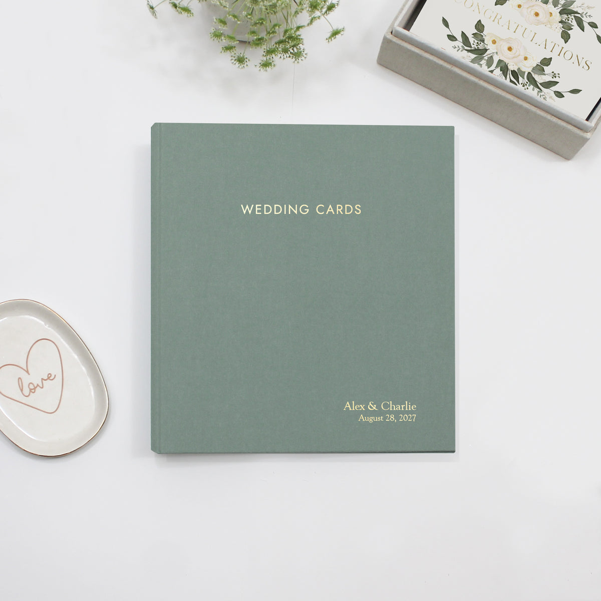 The Wedding Card Album | Jade Green Cotton