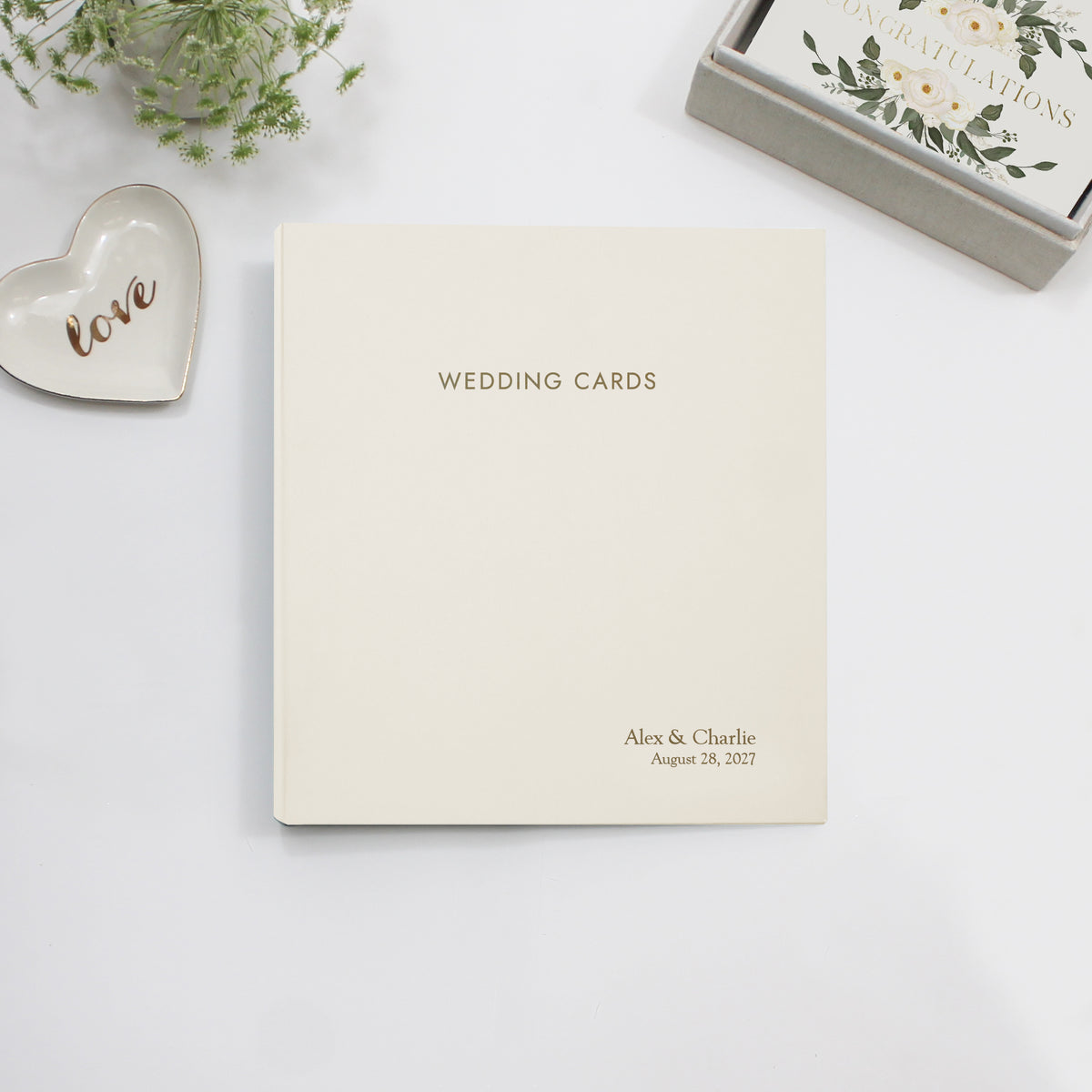 The Wedding Card Album | Pearl White Vegan Leather