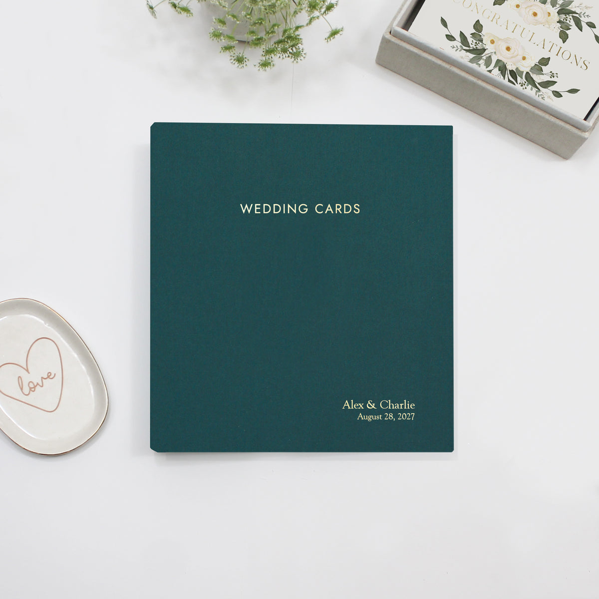 The Wedding Card Album | Teal Blue Cotton