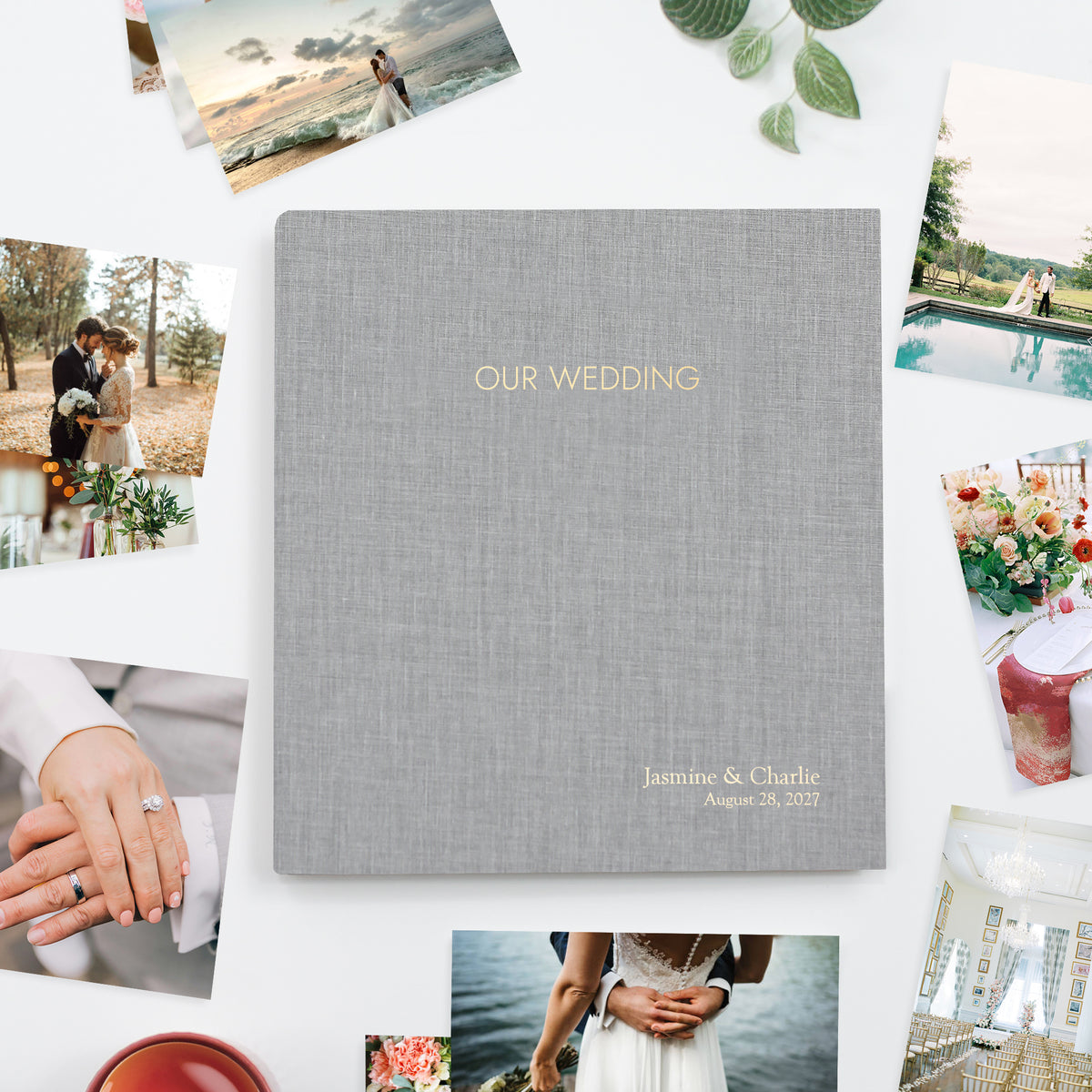 Wedding Photo Binder | Light Gray Linen