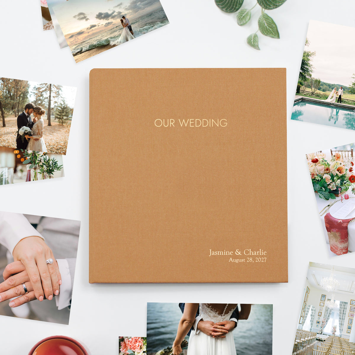 Wedding Photo Binder | Antique Gold Silk