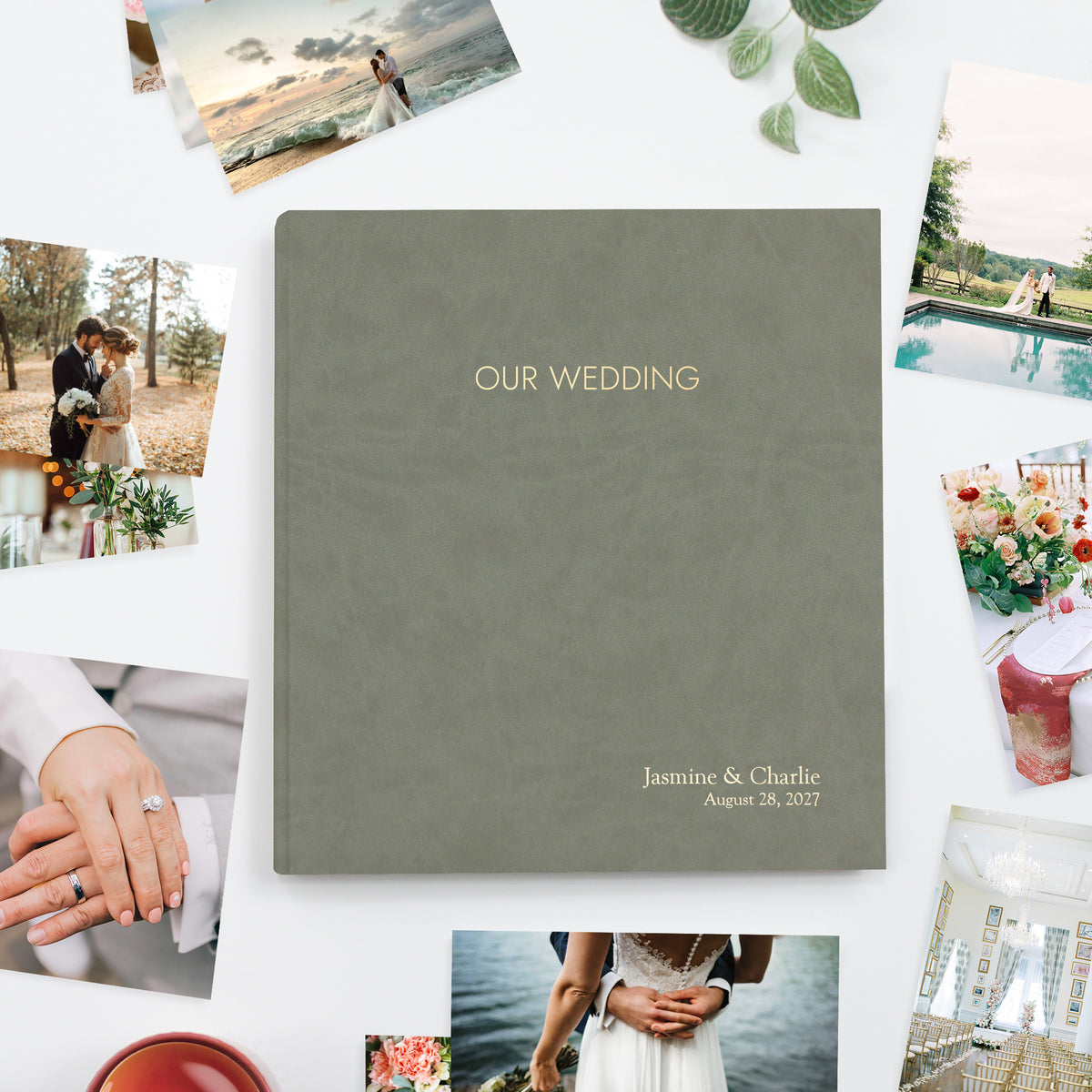 Wedding Photo Binder | Moss Green Vegan Leather