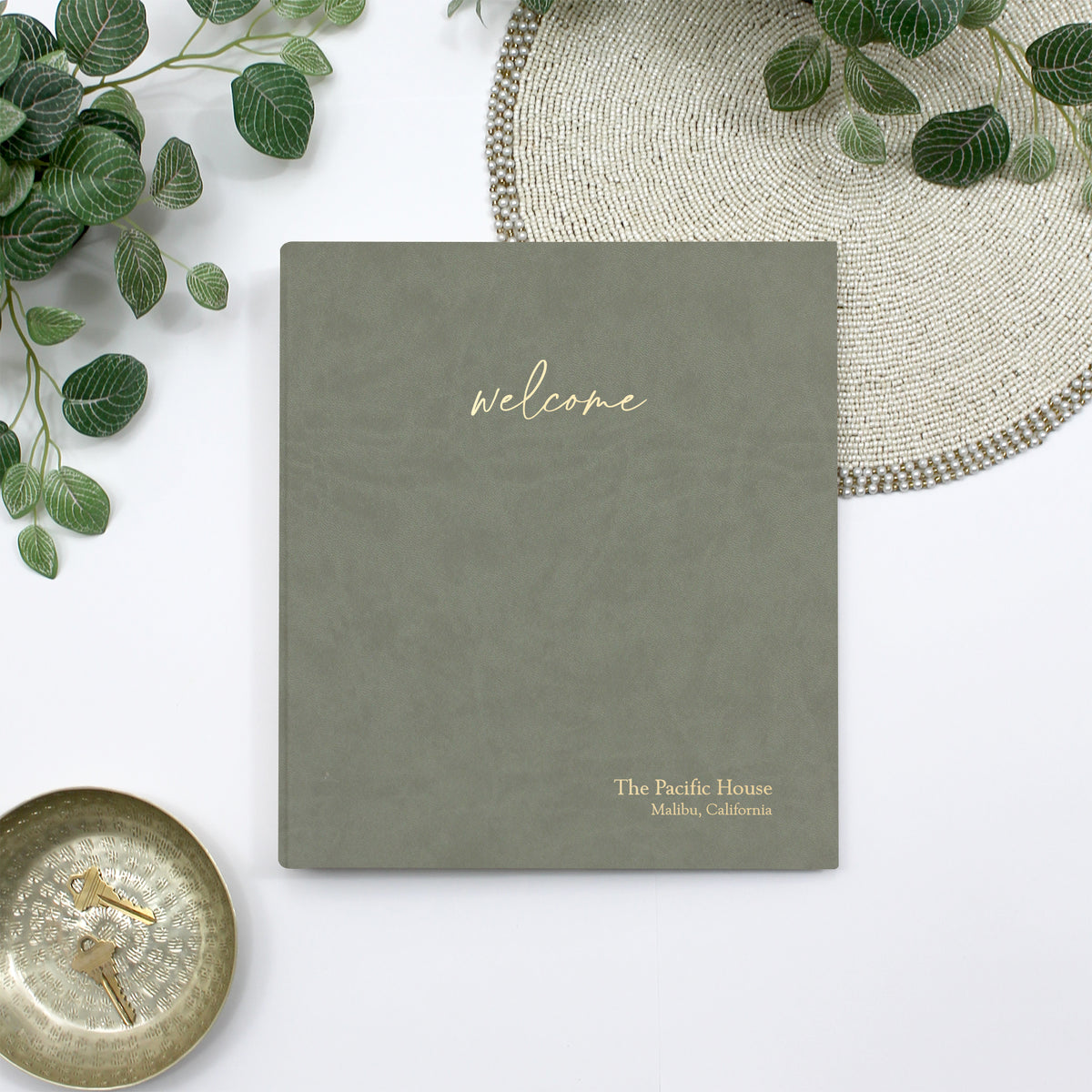 The Welcome Binder | Moss Green Vegan Leather