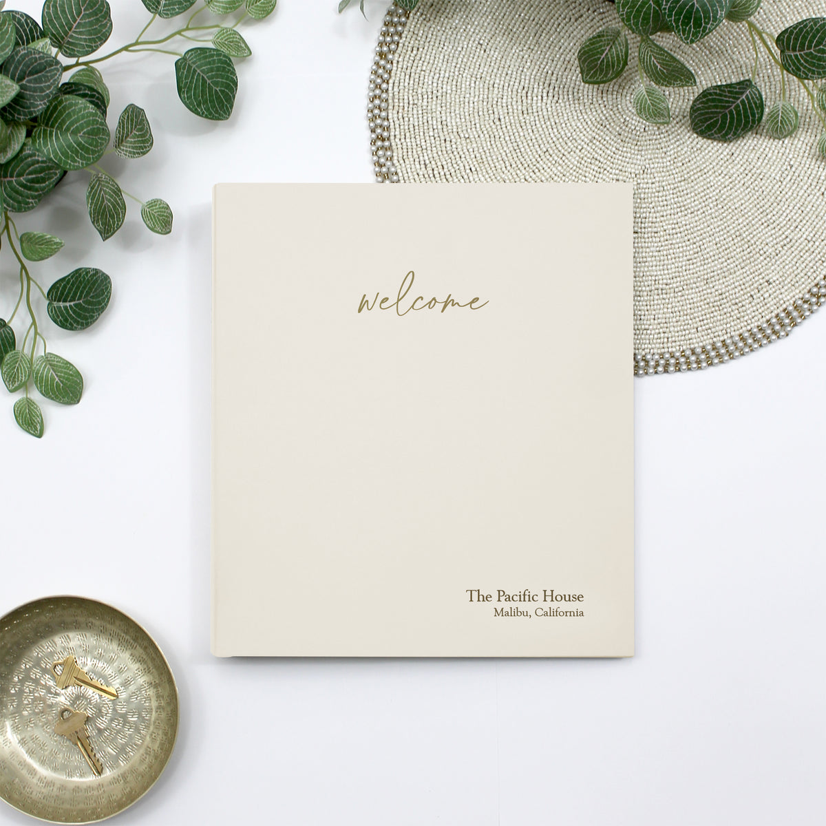 The Welcome Binder | Pearl White Vegan Leather