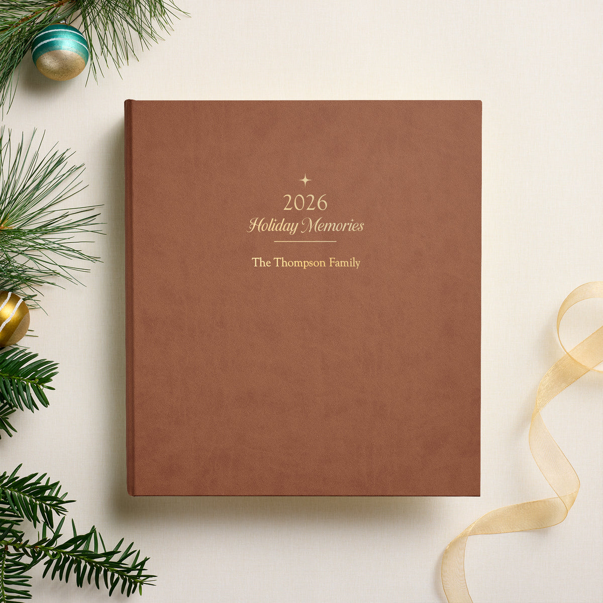 The 2026 Holiday Memory Album | Brown Vegan Leather