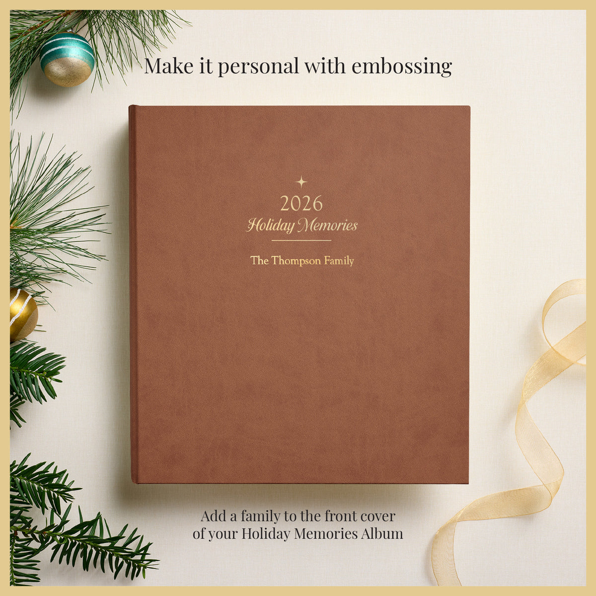 The 2026 Holiday Memory Album | Brown Vegan Leather