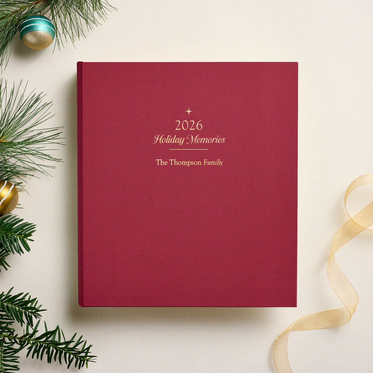 The 2026 Holiday Memory Album | Cranberry Red Cotton