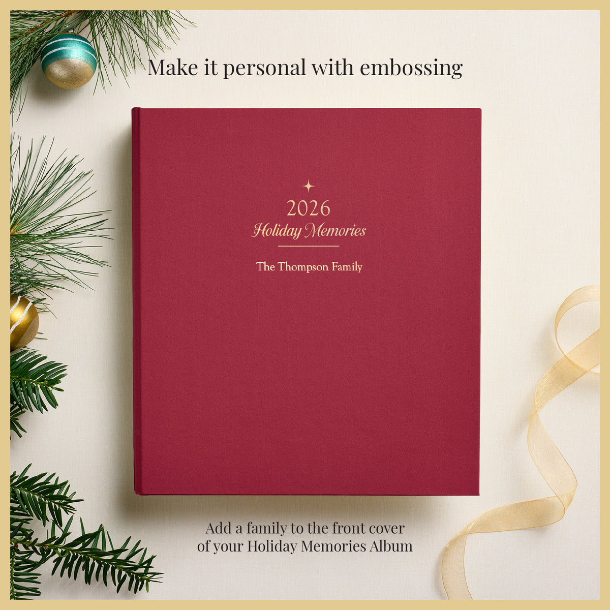 The 2026 Holiday Memory Album | Cranberry Red Cotton