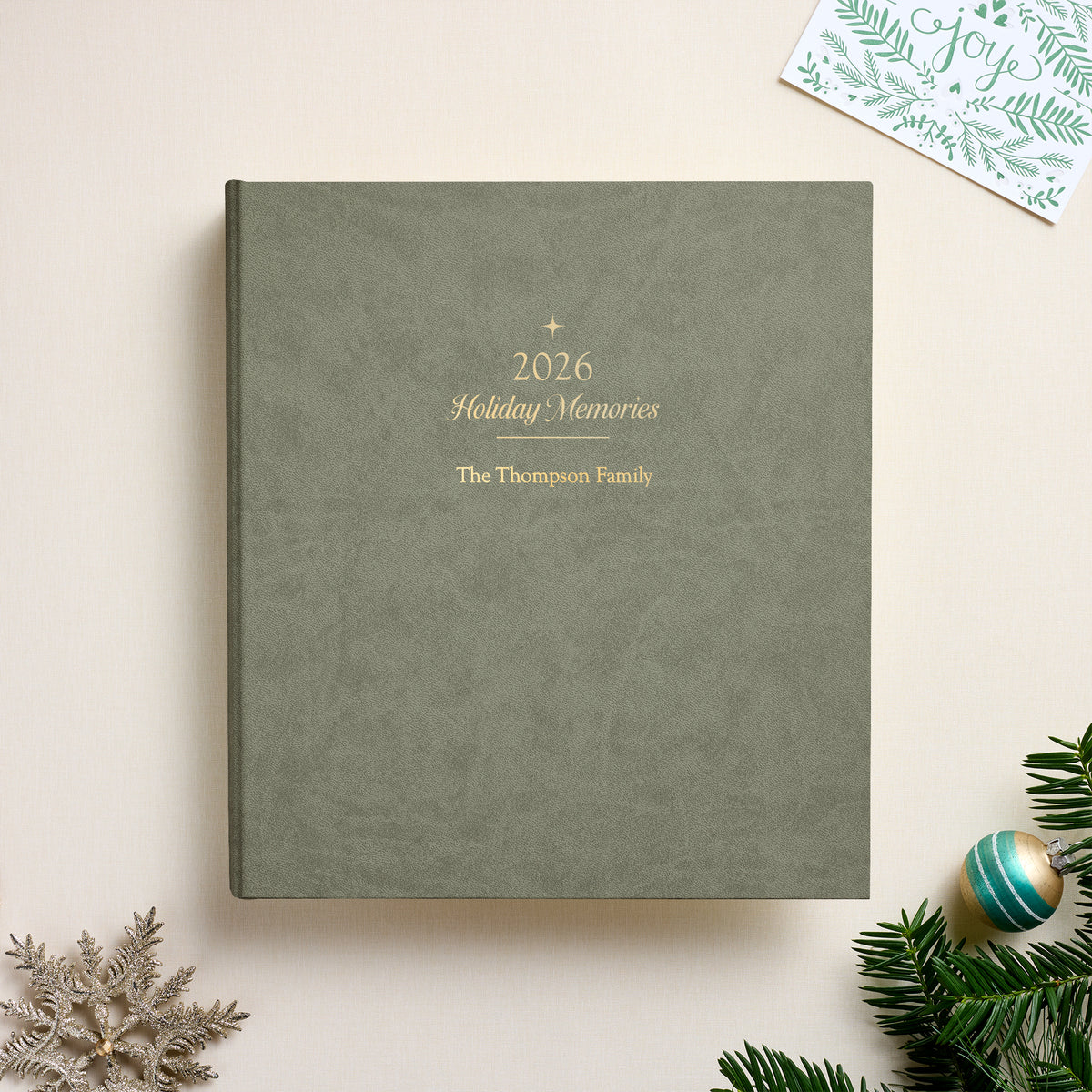 The 2026 Holiday Memory Album | Moss Green Vegan Leather