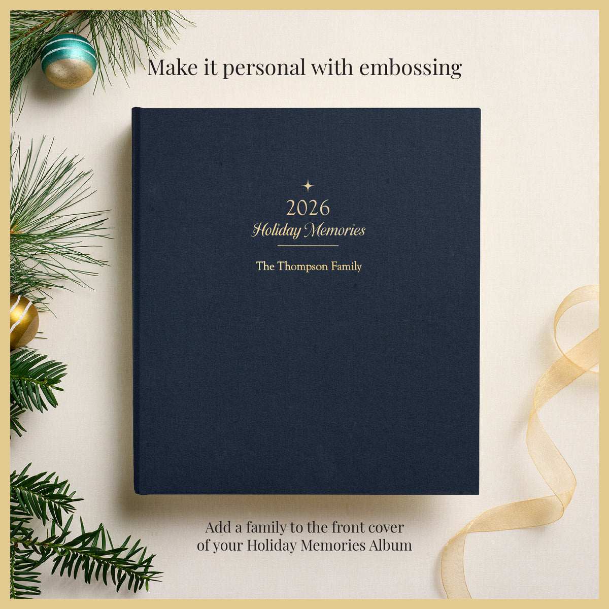 The 2026 Holiday Memory Album | Navy Blue Cotton